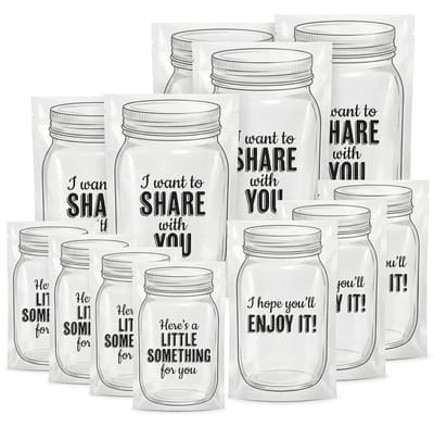 Dailygoods- Druksluitingszak 12-delig - Herbruikbare Ritszak - Geschenkverpakking - Cadeauzakjes Papier - Glasdesign - Met Liefde Verpakken - Cadeauzakje