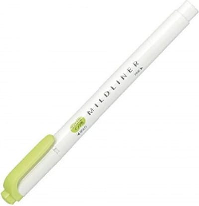 Zebra Mildliner Double-Sided Highlighter - Fine / Bold – Mild Citrus Green / WKT7-MCG