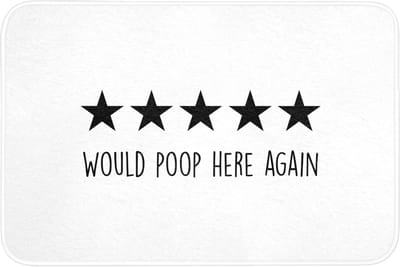 Badmat 90x60 cm - Antislip - Spreuken - Would poop here again - Zwart - Quote - Badmatten voor badkamer - Badkamermat - Douchemat - Badkamer mat