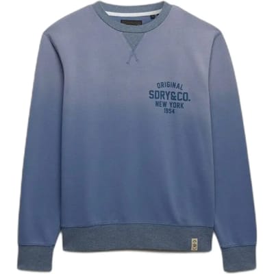 Superdry Block Text Ronde Hals Sweatshirt Light Blue Grootte: L