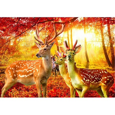 5D Diamond Painting DIY Diamond Borduren Herfst Herten Steentjes Borduren Mozaïek Cadeau Diamant 20X30CM yellow