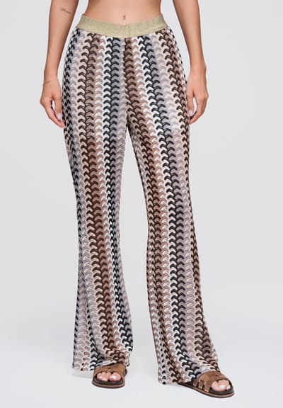 OMBRE Broek - Loose Fit - Gestreept - Broek Bruin M/L