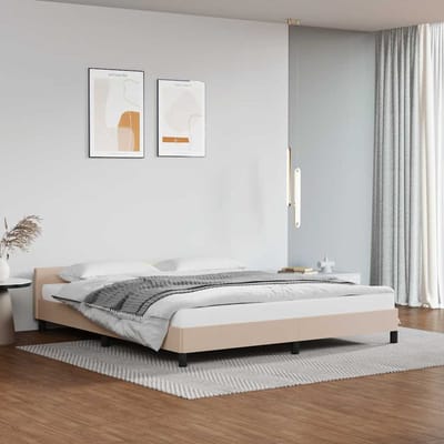 vidaXL - Bedframe - met - hoofdeinde - zonder - matras - Cappuccino - 180x200 - cm