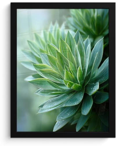 Poster in lijst - Fotolijst 30x40 cm - Posters - Blad - Plant - Groen - Textuur - Posterlijst zwart - Decoratie - Wanddecoratie woonkamer - Muurdecoratie slaapkamer