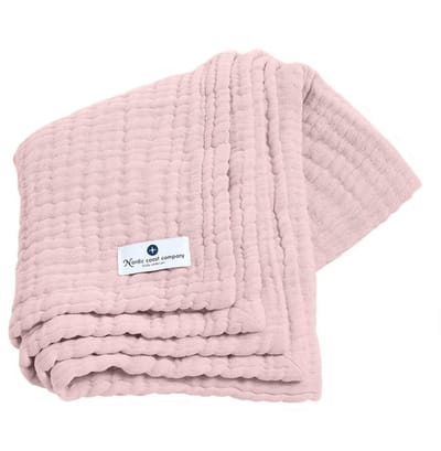 Oudroze 4 in 1 mousseline babydeken