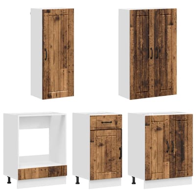 vidaXL - Keukenblok - LUCCA - 5 - st - Oud - hout - Bewerkt - hout