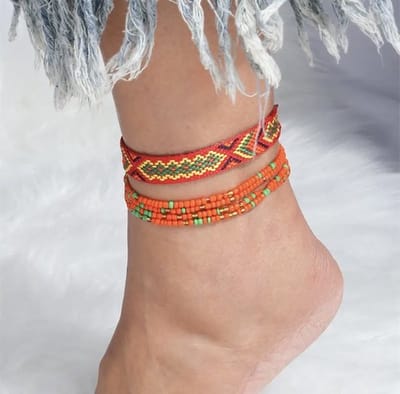 Jomide Enkelbandjes Set Oranje Colour - 2 stuks