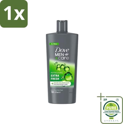 1 x Dove Men+Care - Extra Fresh - Douchegel 3-in-1 - Verzorgend - 700 ml - Douchegel - Mannen - Verzorging - Hydratatie - Verfrissend