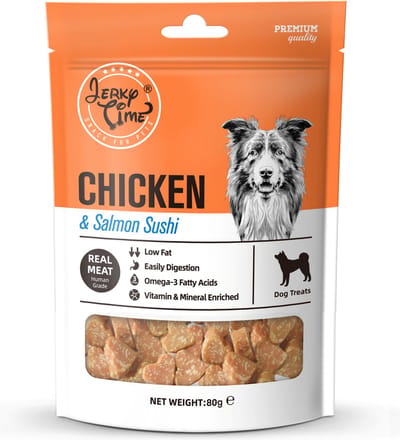 Jerky Time - Chicken & Salmon Sushi - Hondensnack - Voordeelbundel 5 stuks