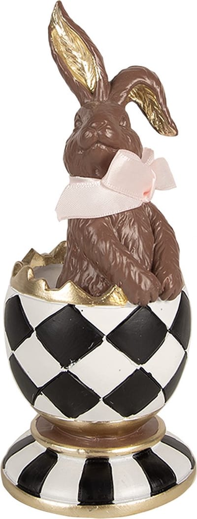 Clayre & Eef Decoratie Beeld Konijn 19 cm Bruin Polyresin