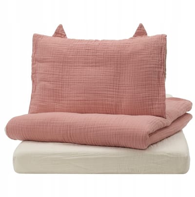 Merkloos Babybeddengoed Set 3 Delig - Zacht Katoen Muslin - 60x120 cm