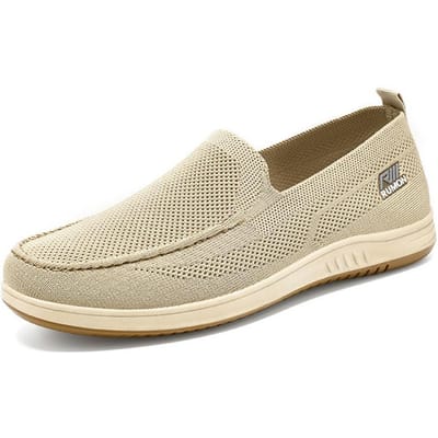 Schoenen voor Heren Nieuwe Zomer Vliegend Geweven Uitgeholde Voet Mesh Schoenen Eén Voet Papa's Schoenen Oude Peking Stoffen Schoenen Heren 41 beige