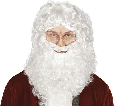 Pruik met baard Kerstman luxe