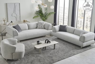 Lina® Bonny Bankstel Grijs - 3+2+1 Zitsbank - Linnen - Gratis Bezorging en Montage