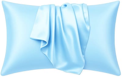 Satijnen kussensloop Lichtblauw 60 x 70 cm hoofdkussen formaat - AfricanFabs® Satin pillow case / Zijde zachte kussensloop van satijn (1 stuks)
