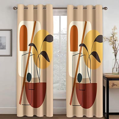 Style Moderne Simple Art Abstrait Élégant Coloré Rideaux Stores Idéal pour Salon Chambre Salle de Bain Cuisine Porte Décoration Intérieure W65X60H(cm)X2Pcs&Hook