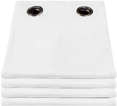 MOONDREAM DecibelControl™ 3in1 Geluidsisolerend gordijn | Thermo Winter+Zomer | 100% Verduisterend | Gepatenteerde Technologie | EU-fabricaat | Fluweel | Oogjes | Wit MC720 | 130 x 260 (BxH) cm