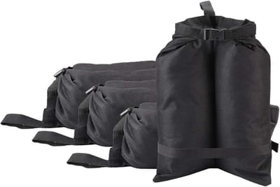 Luifel Gewichtszakken - Tent Stabilisatoren - Buiten Stabiliseren - Dubbele Vat Ontwerp - 4 stuks 30kg - Zwart
