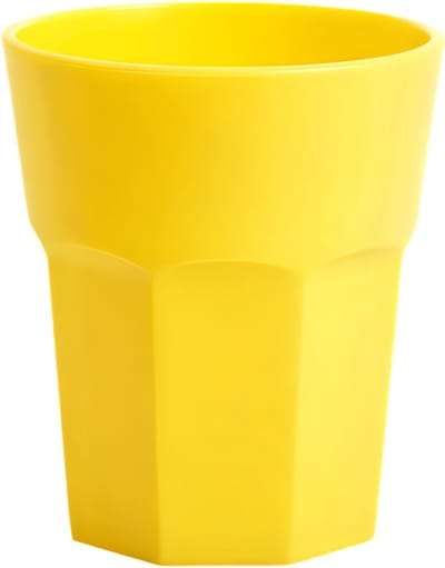 Plasticforte onbreekbaar drinkglas - kunststof - geel - 360 ml - drinkglazen - lichtgewicht - 9 x 10 cm - stapelbaar