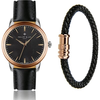 Horloge en leren band Philipp Blanc Zurich