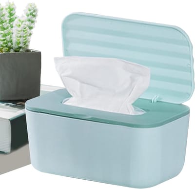 Doekjesdoos - Babydoekjes houder - Hygiënisch bewaren - Strak afgesloten deksel - 20.5 cm - Groen