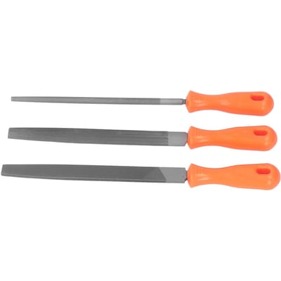 3 Stuks Metalen Vijl Platte Vijl Halfronde Vijl Naaldvijl Legeringsstaal Gereedschap voor Houtbewerking gray