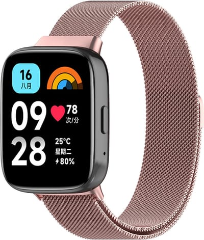 Strap-it Milanees smartwatch bandje - RVS Milanese band geschikt voor Xiaomi Redmi Watch 3 Active / Lite - roze