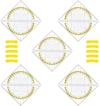 Set van 10 Kleine Dreieckslinealen voor School, Ideaal voor Geometrie en Nauwkeurige Metingen