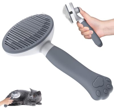 Huisdierborstel met ergonomisch handvat - Verzorgingsgereedschap voor honden en katten