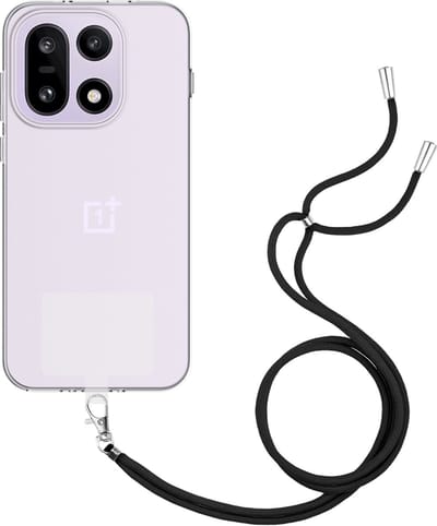 Just in Case hoesje met koord geschikt voor OnePlus 15 Hoesje met Koord - Flexibele Case - Transparant