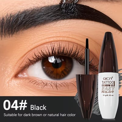 Zwarte Wenkbrauwgel 10g – Waterproof Semi-Permanente Brow Gel – Langhoudende Smudgeproof Wenkbrauwverf – 04 Black