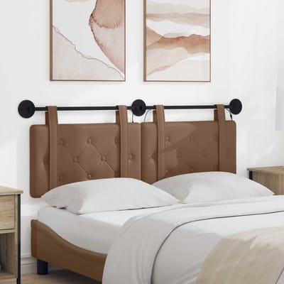 vidaXL - Hangend - hoofdbord - Met - LED-verlichting - Cappuccino - Kunstleer