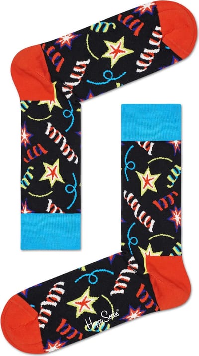 Happy Socks Birthday Sparkle - Zwart Multi - Unisex - Maat 36-40