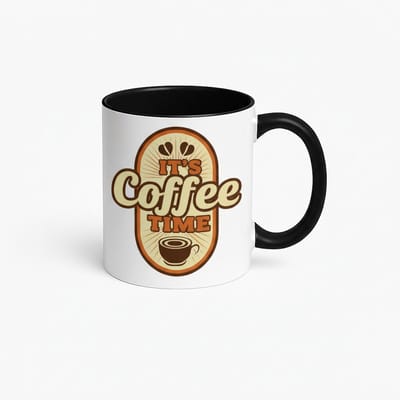 Retro 'IT'S Coffee TIME' Mok | Koffie Tijd Design Mok | Uniek Cadeau