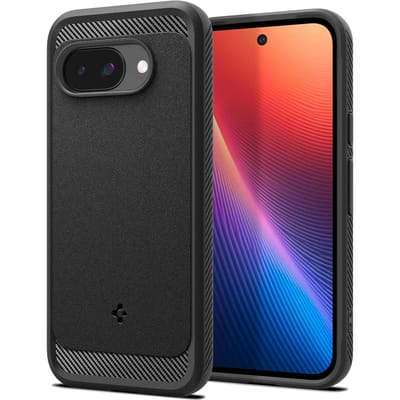 Spigen Rugged Armor MagFit - Hoesje Geschikt voor Google Pixel 9a - Back Cover Compatibel met MagSafe / Qi2 - Air Cushion - Zwart
