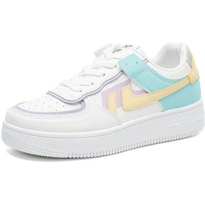Dames Sneakers Gemengd Lot Herfst Nieuwe Student Kleurafstemming Mode Platform Zachte Zool Lichtgewicht Ademend Casual Sneaker 39 white