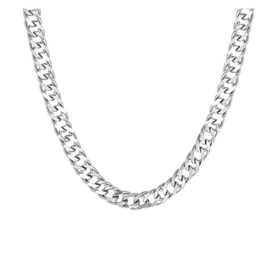 Lucardi Heren Ketting gourmetschakel - Echt Zilver - Ketting - Vaderdag Cadeautje - 45 cm - Zilverkleurig