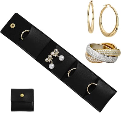 Mini Travel Sieraden Tas | Roll Organizer Pouch met Gesp voor Sieraden - Oorbel Roll Opbergtas | Voor Oorbellen Ketting Ringen Armband Reizen Thuis Zakenreis Lade Vakantie