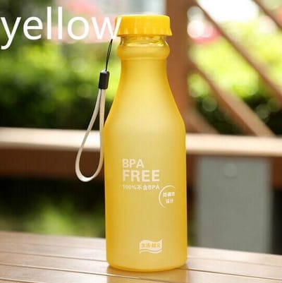 2 st. Lekvrije Drinkfles 550 ml - BPA Vrije Waterfles - Herbruikbare Drinkfles - Vaatwasserbestendig - Geel