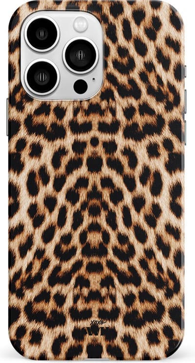 xoxo Wildhearts Wild Thing Single Layer - Panter print hoesje geschikt voor iPhone 15 Pro hoesje - Luipaardprint hoesje geschikt voor iPhone 15 Pro hoesje - Tijger print hoesje - Hardcase luxe hoesje met print