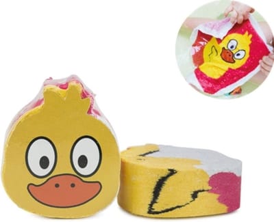 Verzorgingsset kinderen - Washandje/Handdoek/zeep/bruisbal- EEND