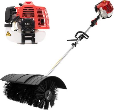 Benzine Veegmachine - Motorborstel Handveger - Gazon Bladeren Reinigen - 60cm Werkbreedte - 52cc Motor - Zwart