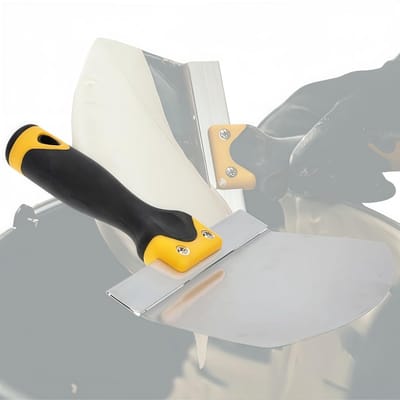 JHUBERS- Schilderspatel Arc-vormig - Verfschraper - Roestvrij staal - Flexibel lemmet - 175 x 95 mm - Zachte grip