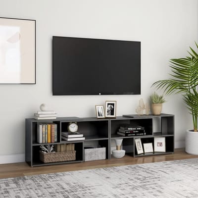vidaXL - Tv-meubel - 149x30x52 - cm - bewerkt - hout - hoogglans - grijs