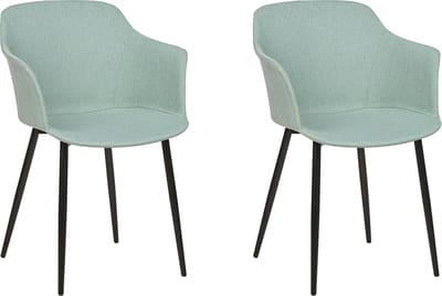 ELIM - Eetkamerstoel set van 2 - Mintgroen - Polyester