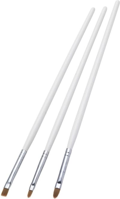 Smiffys Schmink penselen - 3x st - wit - make-up kwasten - schminkkwastjes - schminken
