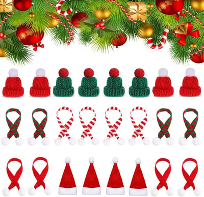 Mini Santa Hoedjes voor Creatieve Projecten, Set van 24 voor DIY, Marshmallow Decoraties en Feestelijke Versieringen