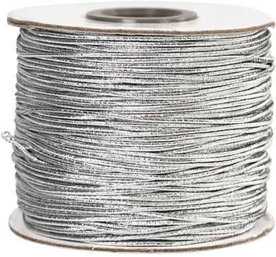 Elastisch koord, dikte 1 mm, zilver, 100 m