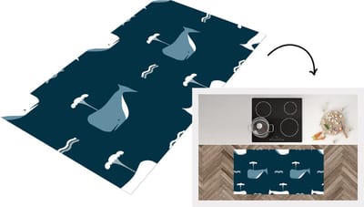 Keukenloper - Loper keuken - Patronen - Walvis - Water - 120x60 cm - Keukenloper vinyl