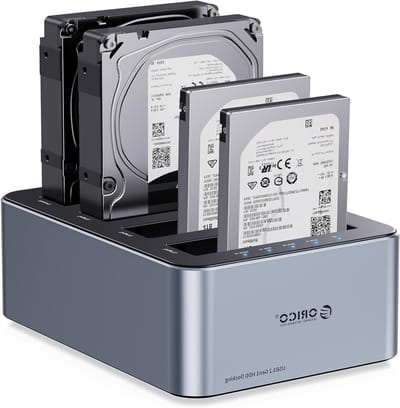 4 Bay Hard Drive Enclosure met USB 3.2 Gen 1 - Aluminium Clone HDD Docking Station voor Snelle Gegevensoverdracht en Opslaguitbreiding